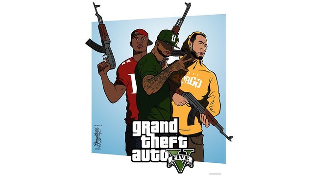 GTA 5 : Le clash Booba vs La Fouine vs Rohff parodié avec une affiche du jeu vidéo