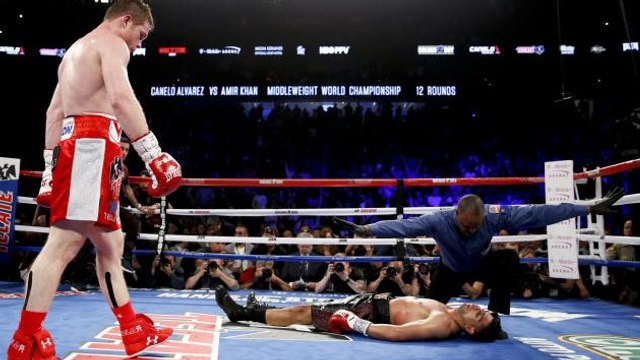 Canelo Alvarez pulvérise Amir Khan et provoque Gennady Golovkin en duel pour un super fight