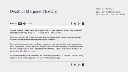 Quand le site de l'Elysée parle anglais, il crée le buzz