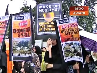 Sekitar perhimpunan aman bantah serangan di Syria
