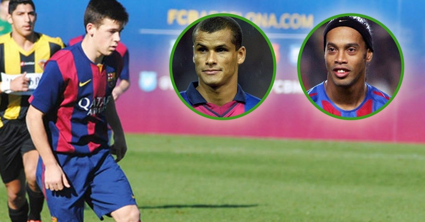 Un coup franc de Rivaldo et Ronaldinho reproduit par un jeune du Barça