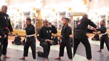 Un professeur d'arts martiaux donne une superbe leçon de persévérance à un élève