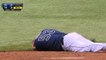 Baseball : Alex Cobb se prend une balle frappée à 165 km/h en pleine tête !