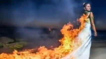 Natasha Samuel met volontairement le feu à sa robe de mariée avant de paniquer