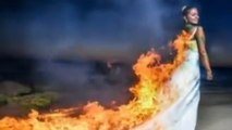 Natasha Samuel met volontairement le feu à sa robe de mariée avant de paniquer