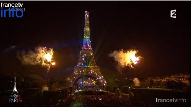 Feu d'artifice du 14 Juillet : La Tour Eiffel aux couleurs de l'arc-en-ciel fait débat