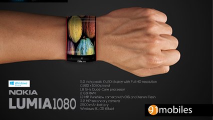 Nokia Lumia 1080 : premier concept pour la montre connectée de Nokia