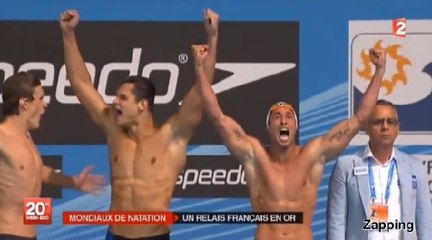 Championnat du monde de natation : revoir la victoire de la France sur le relais 4x100