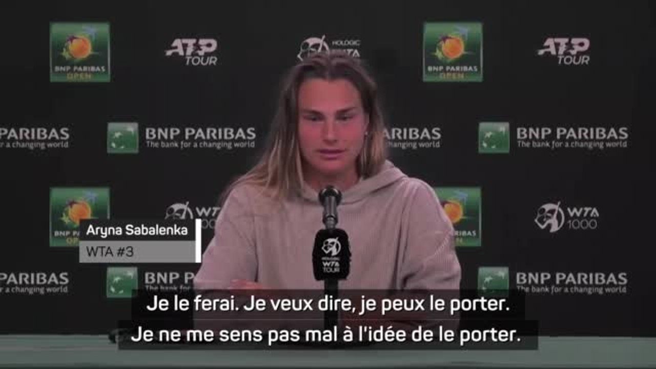 Guerre en Ukraine - Sabalenka : "Je serais à l'aise si je devais porter le ruban jaune et bleu"