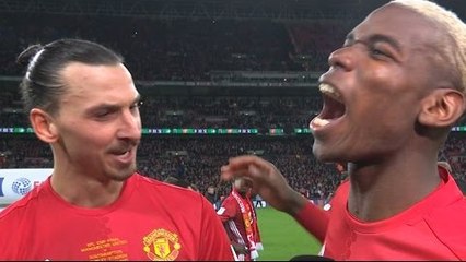 Zlatan Ibrahimovic : Son interview hilarante avec Paul Pogba après la victoire en Coupe de la Ligue avec Manchester United