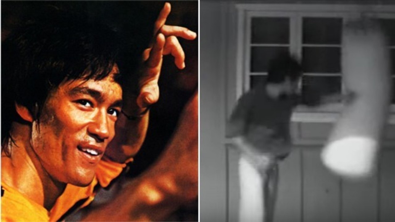 Quand Bruce Lee se déchaîne sur un sac de frappe, il ne rigole pas...