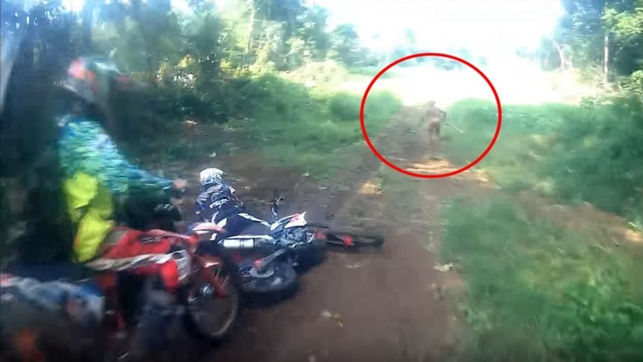 Jungle : un pilote de motocross se fait frapper en pleine balade par une étrange créature