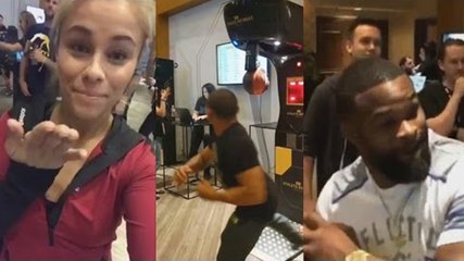 Quand les stars de l'UFC se lancent un défi de puissance à la punching machine