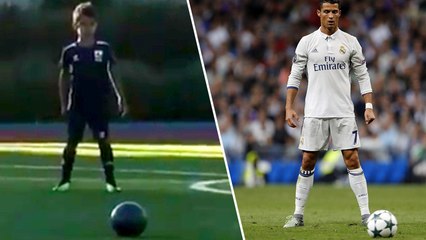 Le fils de Cristiano Ronaldo est aussi fort que son père sur coup-franc