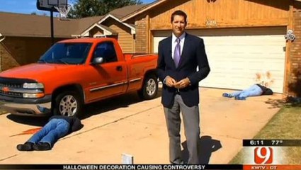 Halloween : Il effraie son voisinage avec de faux morts dans son jardin