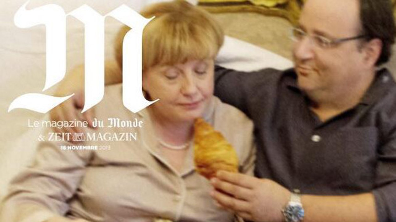 Des sosies de François Hollande et Angela Merkel en Une de M, le magazine du Monde