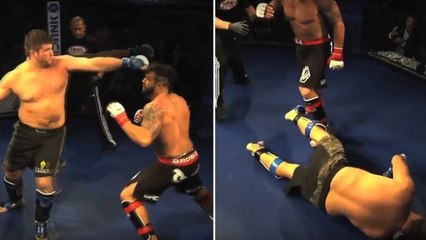 Il réalise le pire coup de poing retourné de l'histoire ! Résultat : un énorme KO...