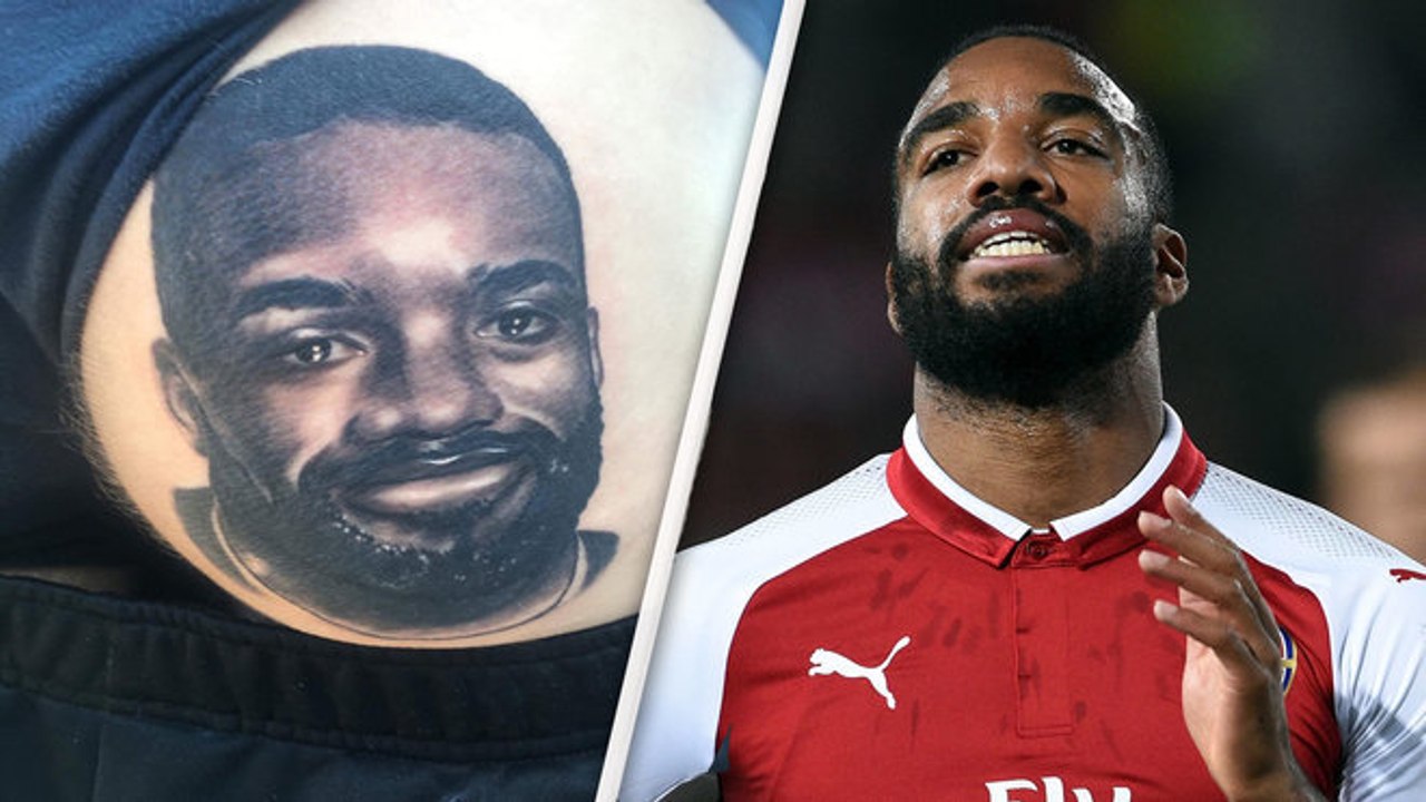 Un fan d'Arsenal se fait tatouer le visage de Lacazette après un pari perdu et le résultat est catastrophique