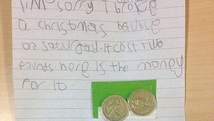 Découvrez la touchante lettre d'excuses écrite par une fillette de cinq ans à un magasin