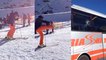 Didier Cuche, l'ancien skieur suisse, envoie son ski dans la vitre d'un bus