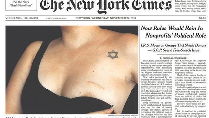 La Une du New York Times fait polémique en montrant la poitrine d'une Israélienne
