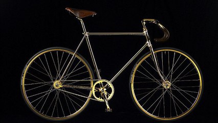 Aurumania imagine un vélo en or 24-carats incrusté de 600 cristaux  au prix de 80 000 euros