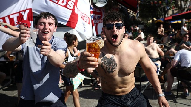 Supporters anglais au mondial en Russie : une pinte par personne