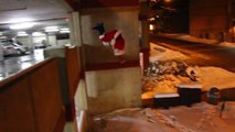 Dans ce parkour, le Père Noël devient un free runner d'exception !