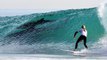 Ces dauphins s'amusent dans les vagues en pleine compétition de surf !