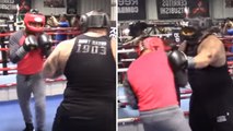 Le sparring entre Mikey Garcia et un boxeur de plus de 130kg n'a pas duré longtemps !
