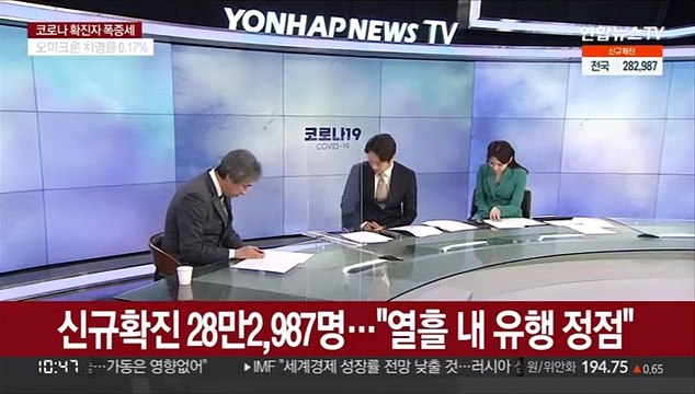 [뉴스포커스] 신규확진 28만2,987명… 열흘 내 유행 정점