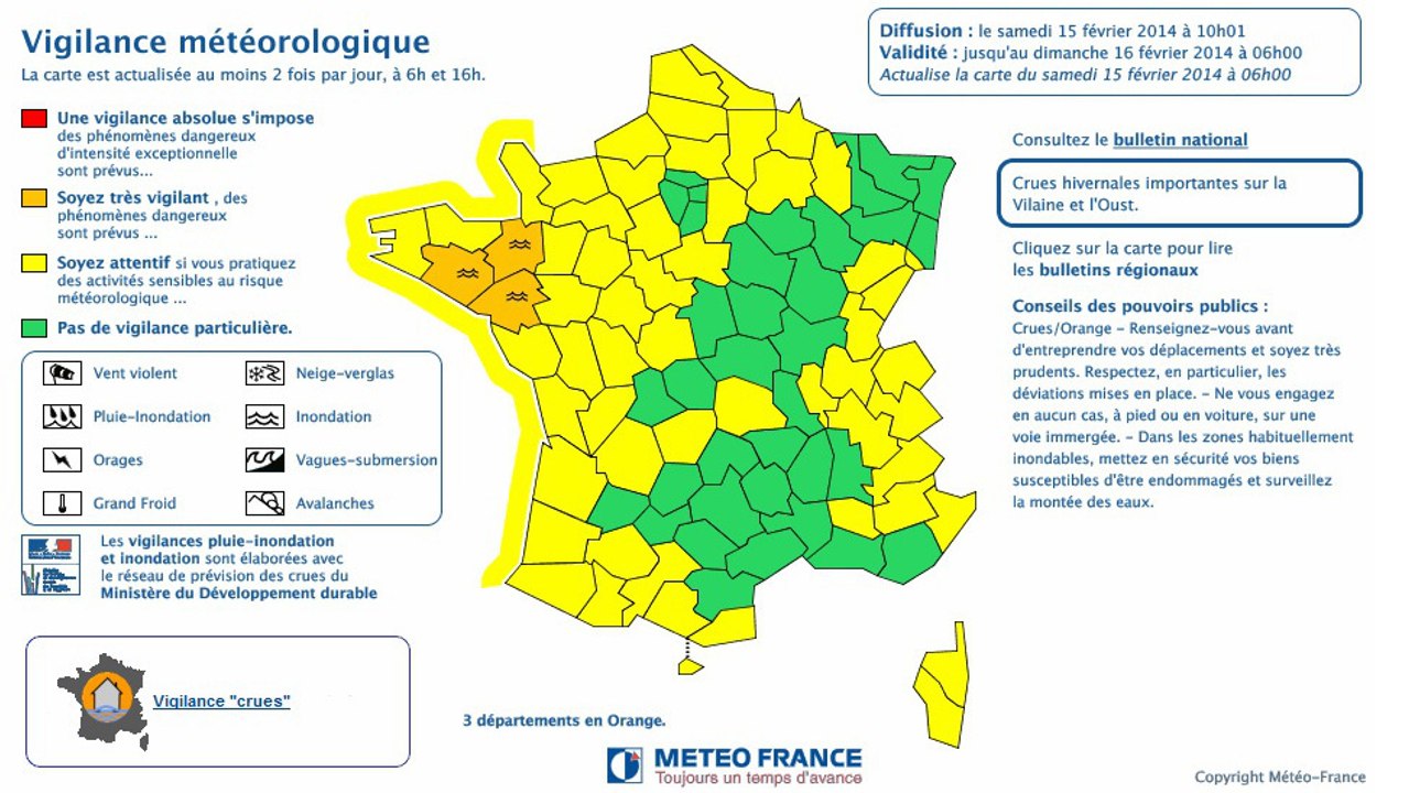 Alerte Météo : Trois départements bretons en vigilance orange