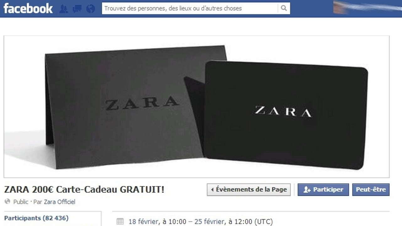 Arnaque Facebook : Attention aux faux jeux concours Zara et H et M  promettant des cartes cadeaux - Vidéo Dailymotion