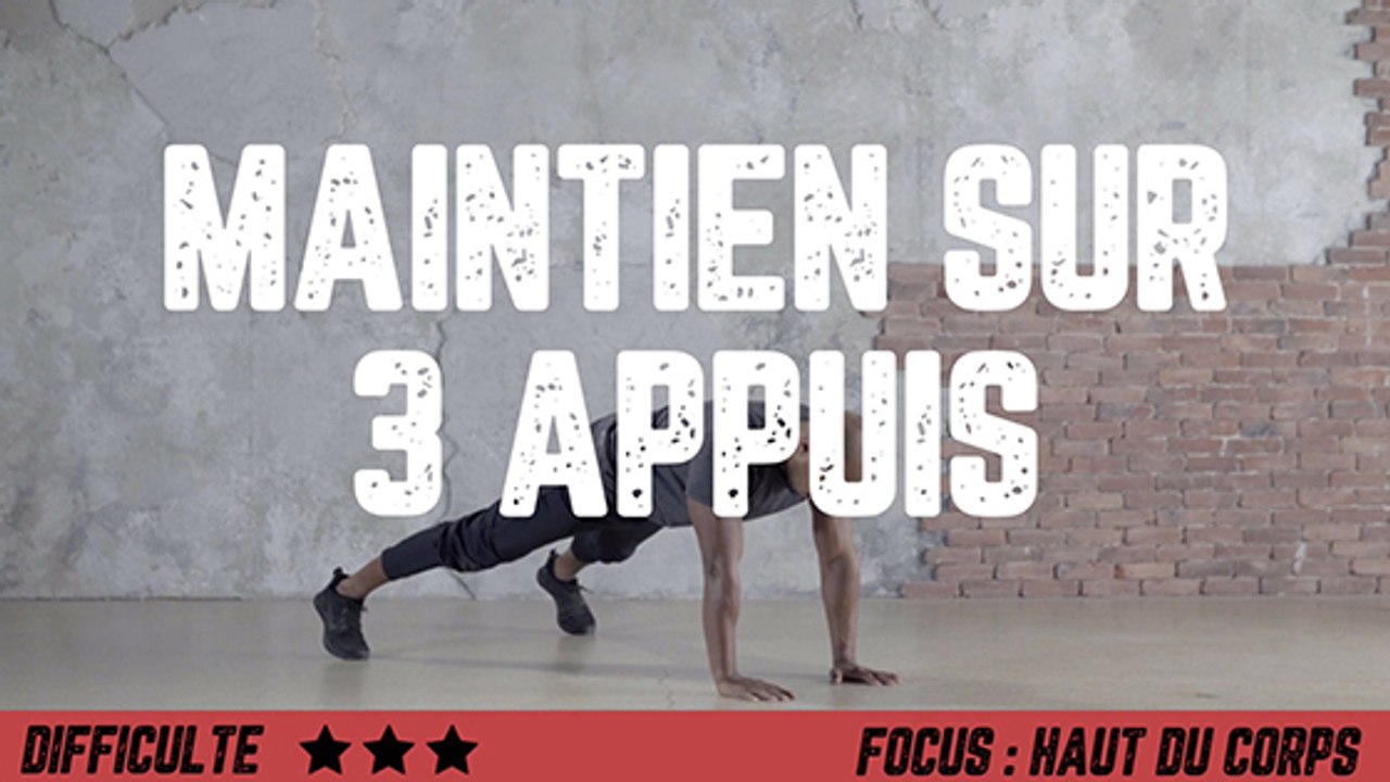 Exercice musculation : maintien sur 3 appuis