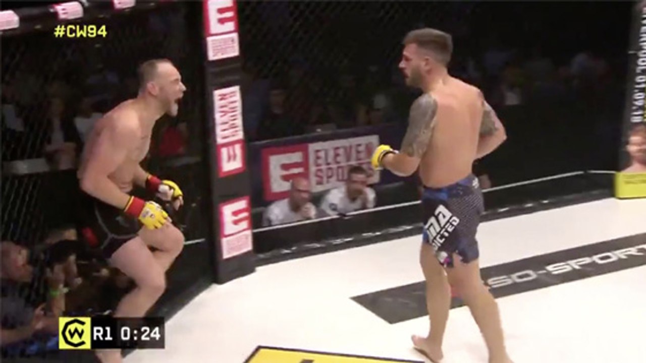 Cage Warriors 94 : Angelo Rubino brille avec un énorme TKO sur un bodyshot