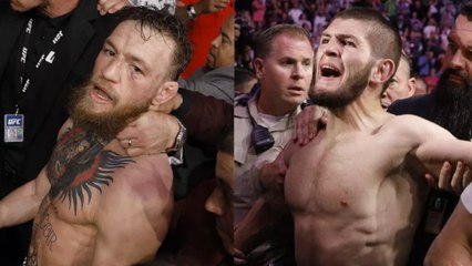 Скачать видео: UFC 229 : Khabib Nurmagomedov perd son premier round à l'UFC, Conor McGregor prend son premier knockdown