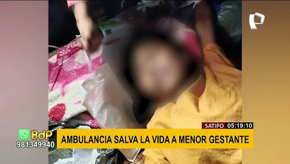 Satipo: Gestante menor de edad salva de morir por la rápida acción de una ambulancia