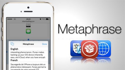 Jailbreak Evasi0n 7 pour iOS 7 : Tweak Metaphrase, le traducteur automatique et rapide