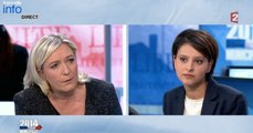 Elections municipales 2014 : Un débat agité entre Najat Vallaud-Belkacem et Marine Le Pen sur France 2