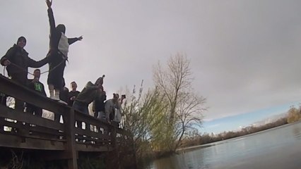 Il croit effectuer un saut à l'élastique... et fait un plongeon dans un lac