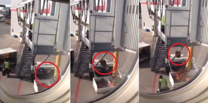 Les bagagistes d'Air Canada choquent en jetant les valises des passagers d'un avion