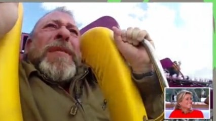 C à Vous: Emmanuel Maubert terrifié en testant une attraction à la Foire du Trône