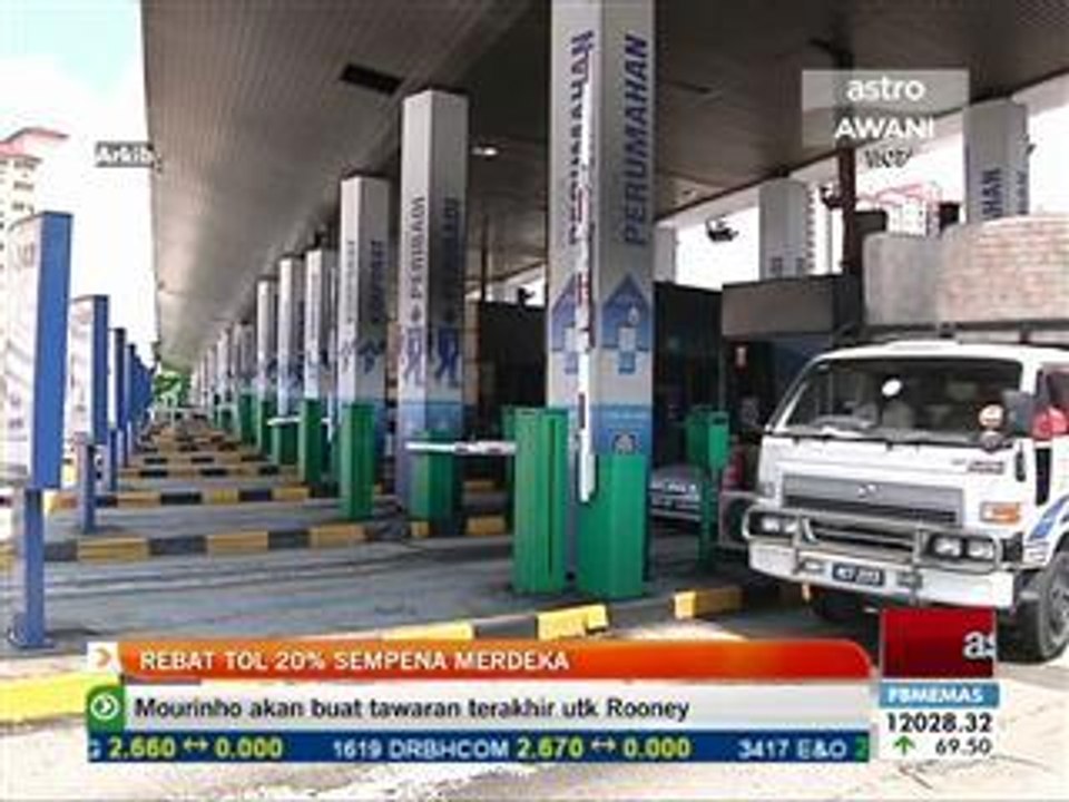 Rebat tol 20% sempena Merdeka