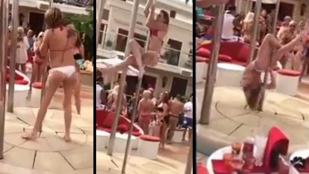 Une jolie danseuse de pole dance fait une chute effrayante !