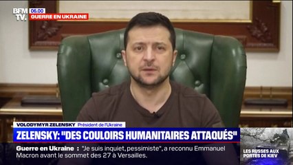 Guerre en Ukraine: Volodymyr Zelensky accuse la Russie de bombarder les couloirs humanitaires