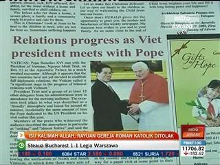 Kalimah Allah: Rayuan Gereja Roman Katolik tolak