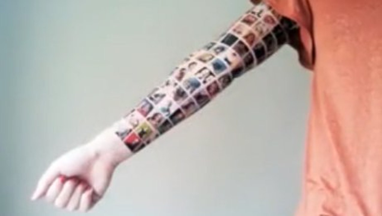Facebook : elle se fait tatouer les photos de ses amis sur le bras