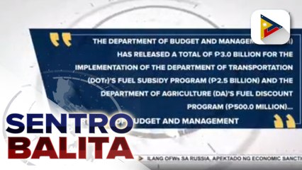 Pamamahagi ng  fuel subsidy sa PUV drivers at fuel discount sa mga magsasaka at mangingisda, ikinakasa