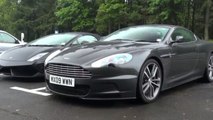 Les sons tonitruants des moteurs d'une Aston Martin DBS et d'une Lamborghini Gallardo Spyder Performante