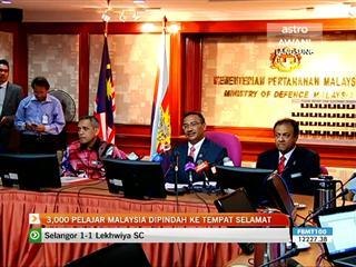 3,000 pelajar Malaysia dipindah ke tempat selamat